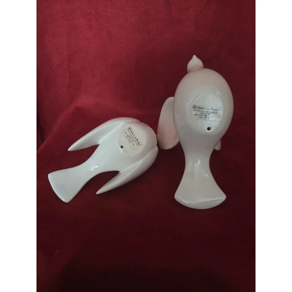 Vintage Homco White Porcelain Dove Figurines Love Birds Peace Home Interiors